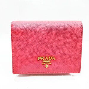 Authentic Prada Saffiano Leather Wallet Pink Prada Milano Flap Designer Wallet